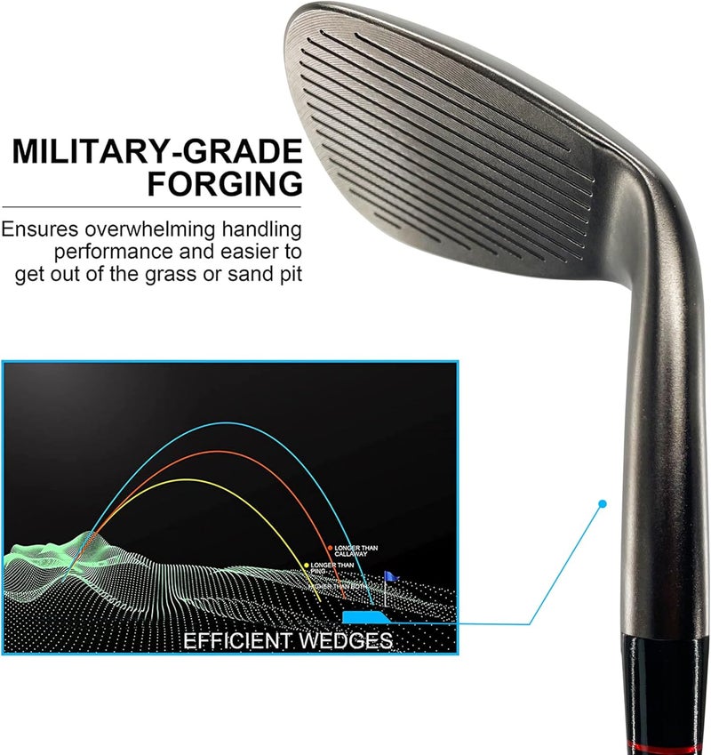 YAMATO Left Handed Golf Wedge Set 52 56 60 & Individual Wedges – Forged, CNC Milled Sand, Lob, Gap, Pitching Wedge for Lefties - Image 4